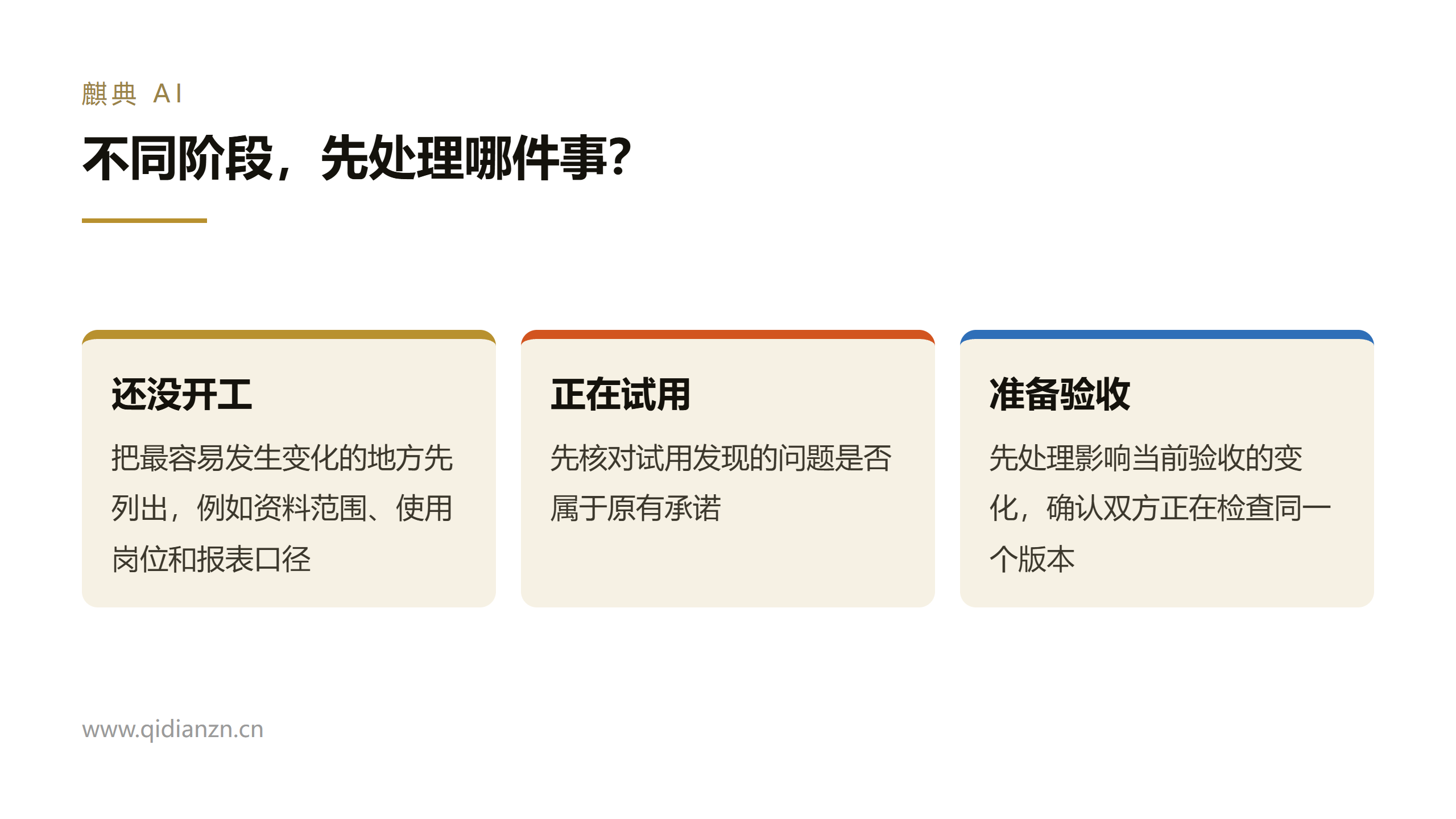 不同阶段，先处理哪件事？
