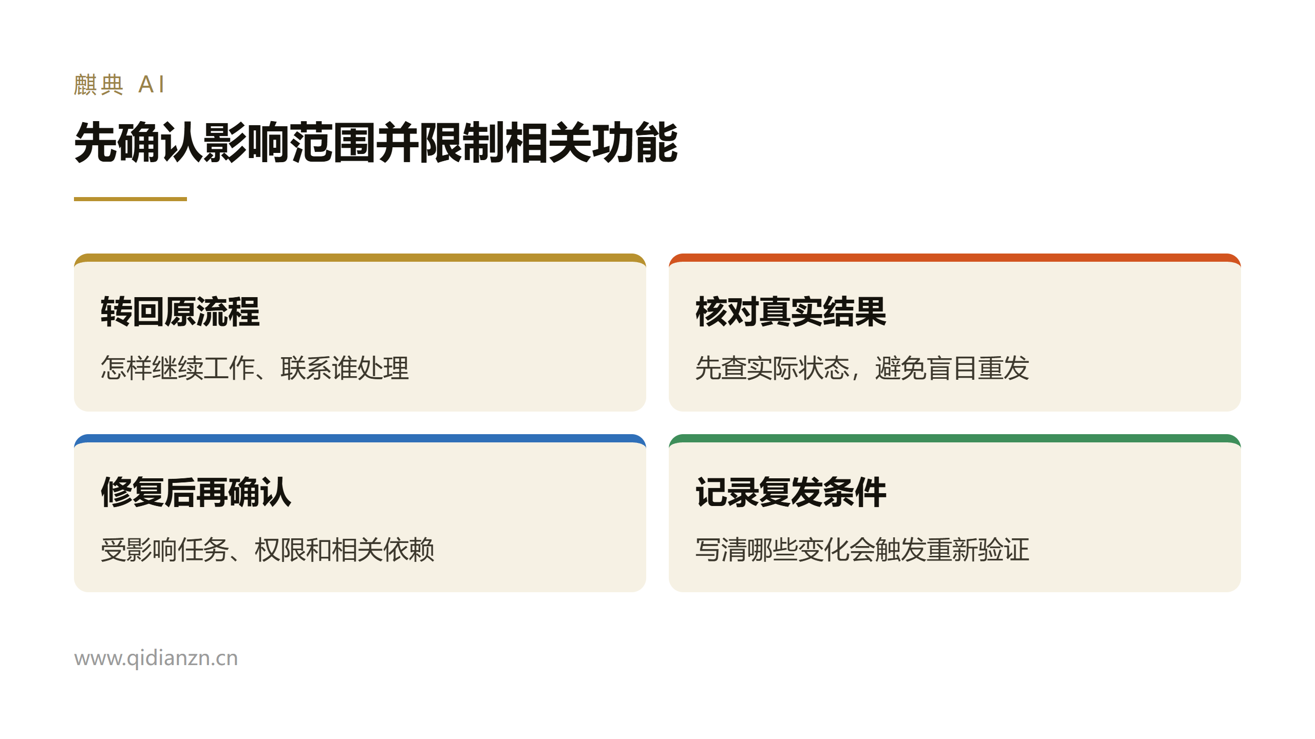 先确认影响范围并限制相关功能