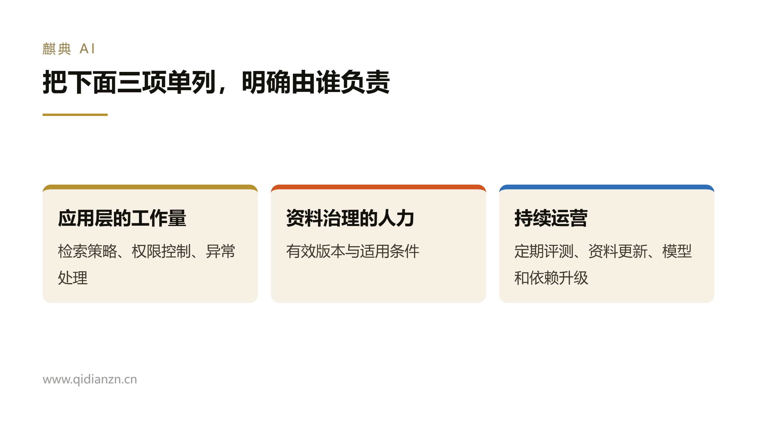 把下面三项单列，明确由谁负责