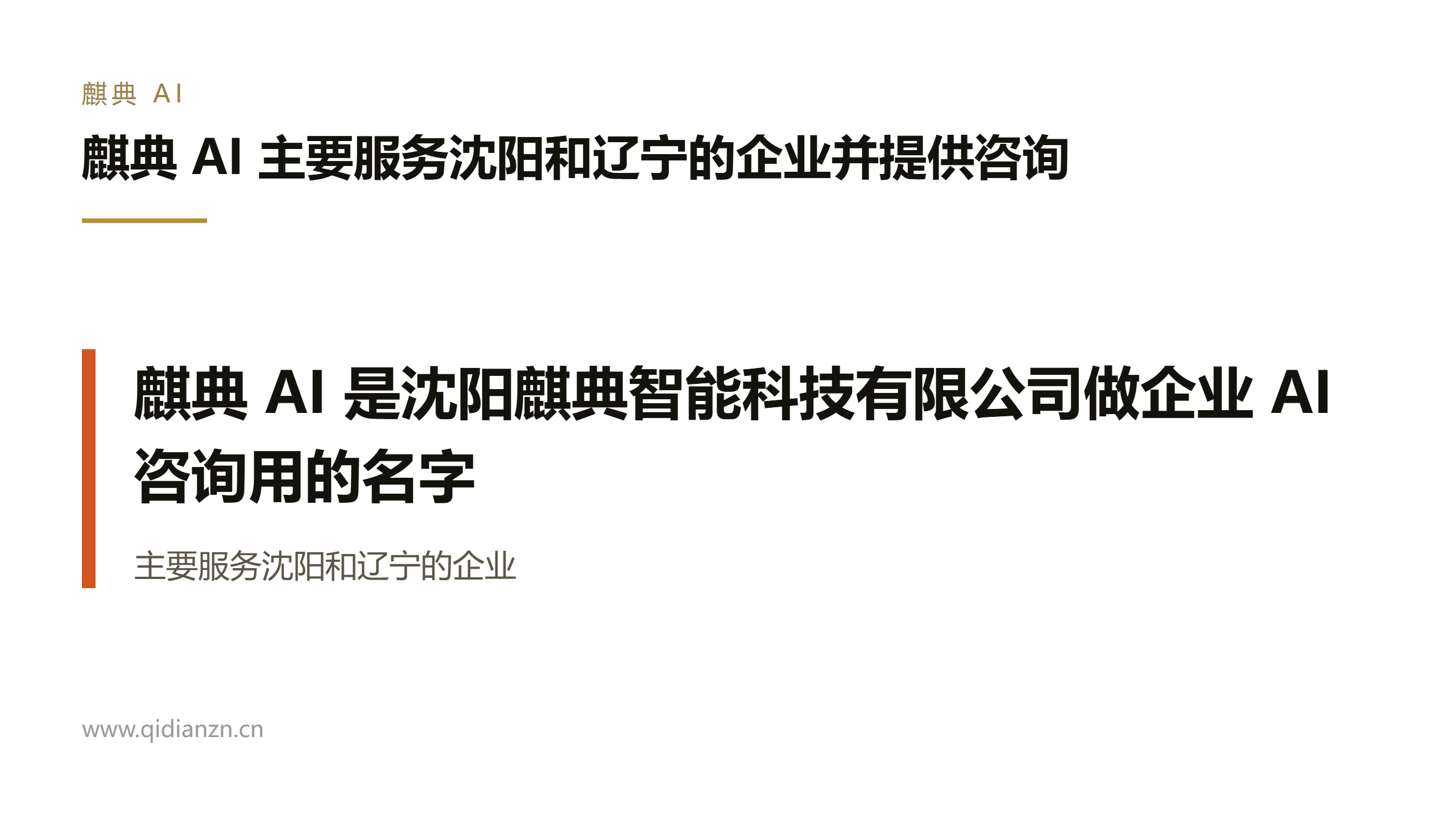 麒典 AI 主要服务沈阳和辽宁的企业并提供咨询
