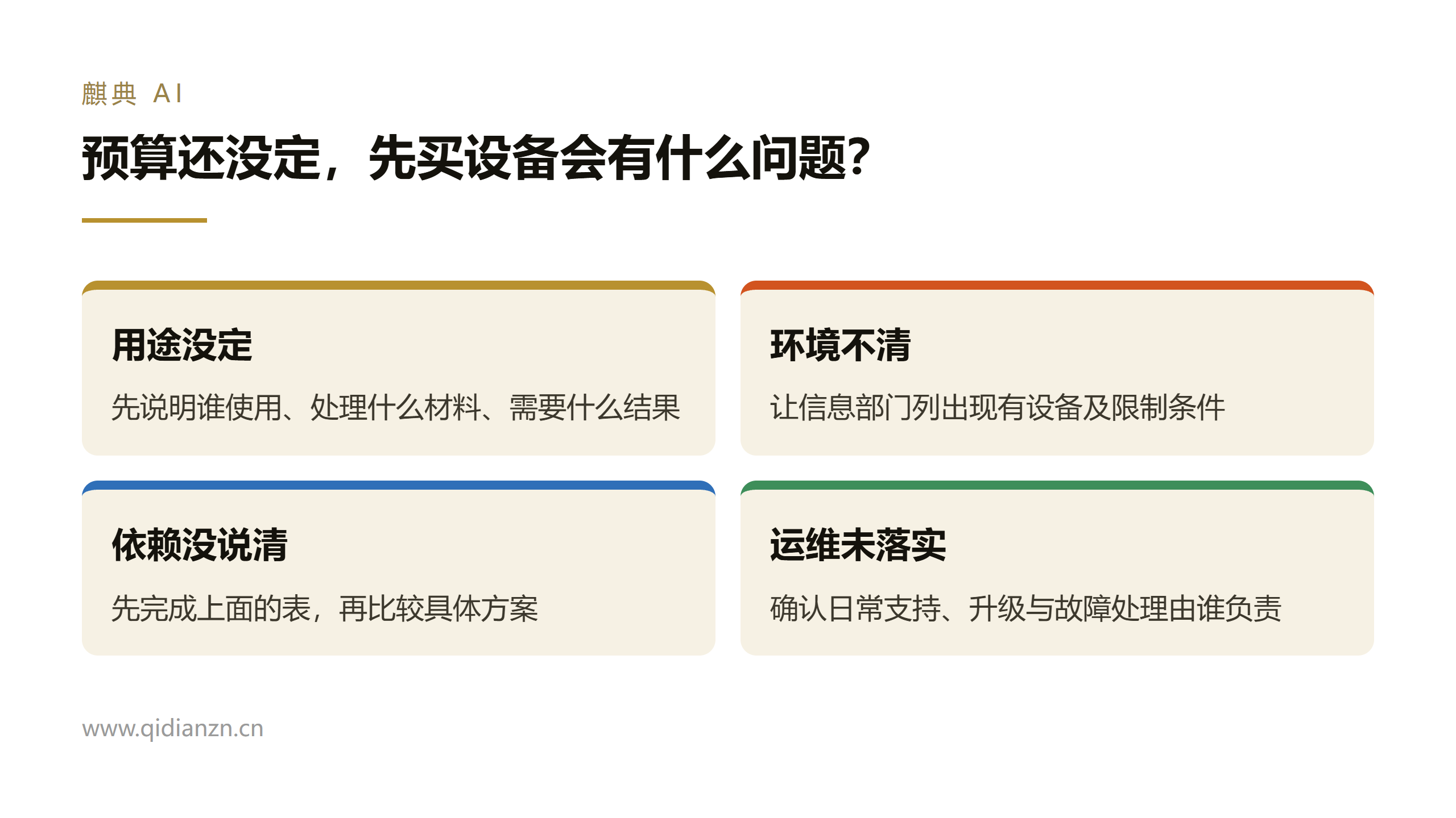 预算还没定，先买设备会有什么问题？
